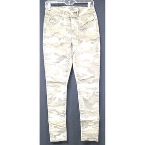 Seven7 Jeans Women's 4 Green Camo Light Wash High Rise Skinny Jeans